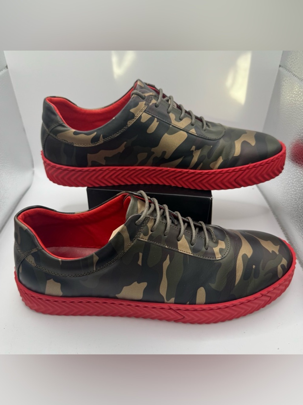 Marc Nolan Cody Camo Leather Sneakers Red Bottom Mens 10 Luxury Streetwear Rare